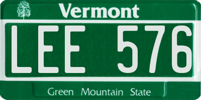VT license plate LEE576