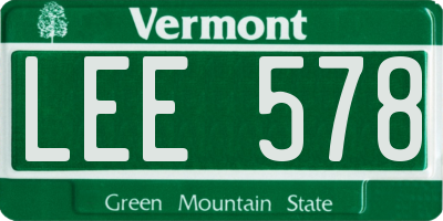 VT license plate LEE578