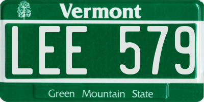VT license plate LEE579