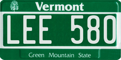 VT license plate LEE580