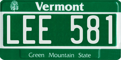 VT license plate LEE581