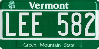 VT license plate LEE582