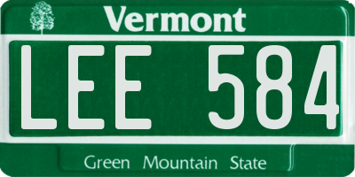 VT license plate LEE584