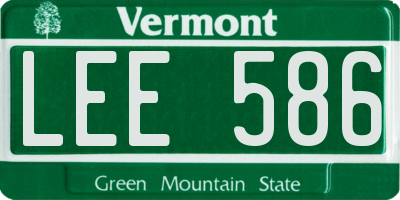 VT license plate LEE586