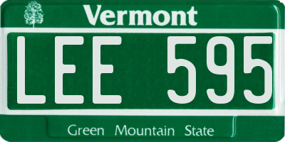 VT license plate LEE595
