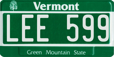 VT license plate LEE599