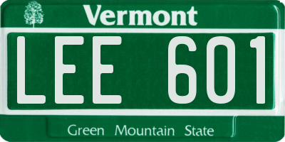 VT license plate LEE601