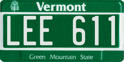 VT license plate LEE611