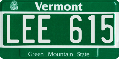 VT license plate LEE615