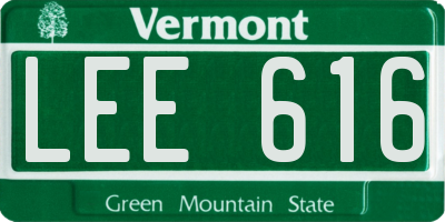 VT license plate LEE616
