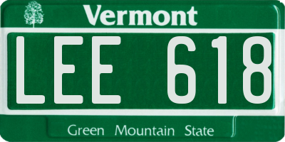 VT license plate LEE618