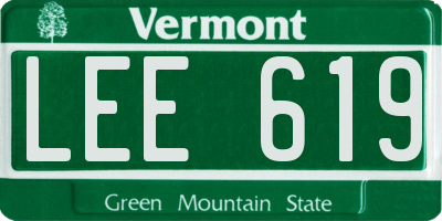 VT license plate LEE619