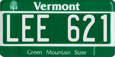 VT license plate LEE621
