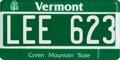 VT license plate LEE623
