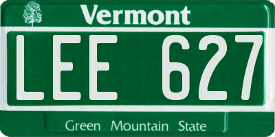 VT license plate LEE627