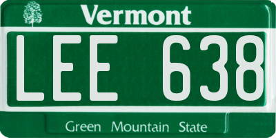 VT license plate LEE638