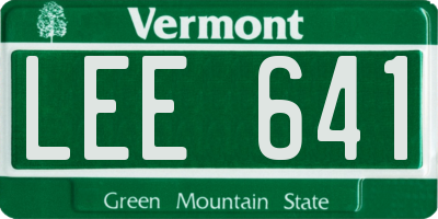 VT license plate LEE641