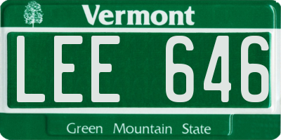 VT license plate LEE646