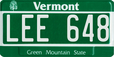 VT license plate LEE648