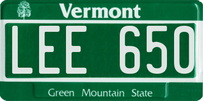 VT license plate LEE650