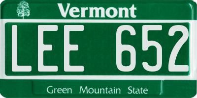 VT license plate LEE652