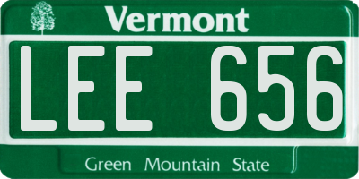 VT license plate LEE656