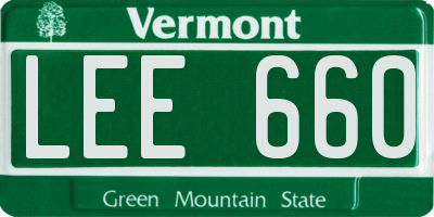 VT license plate LEE660