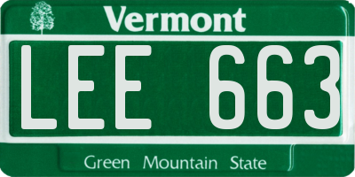 VT license plate LEE663