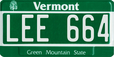 VT license plate LEE664
