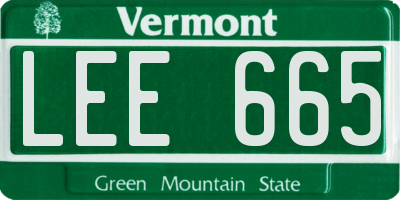 VT license plate LEE665