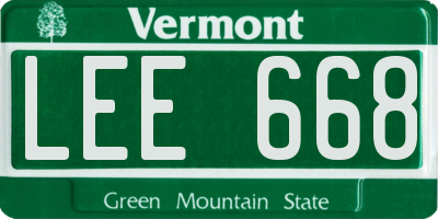 VT license plate LEE668
