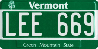 VT license plate LEE669