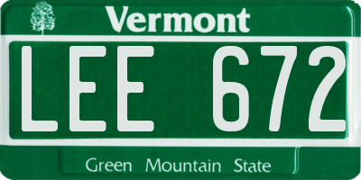 VT license plate LEE672