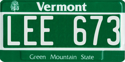 VT license plate LEE673