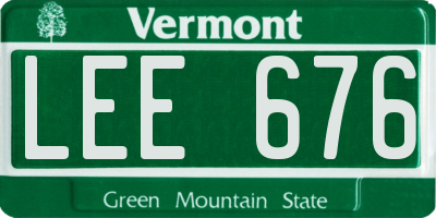 VT license plate LEE676