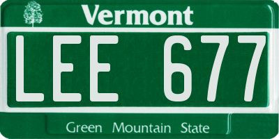 VT license plate LEE677