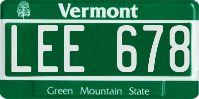 VT license plate LEE678