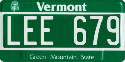 VT license plate LEE679
