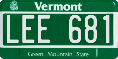 VT license plate LEE681