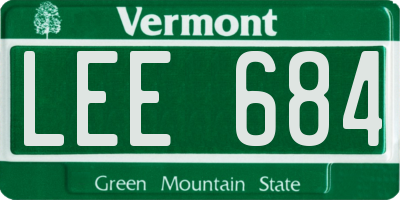 VT license plate LEE684