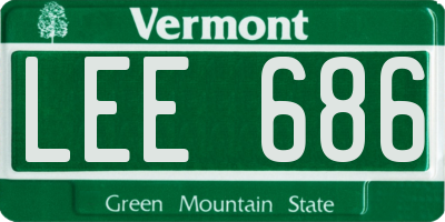 VT license plate LEE686