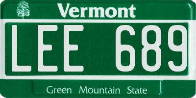 VT license plate LEE689