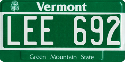 VT license plate LEE692