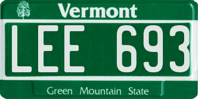 VT license plate LEE693