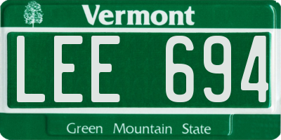 VT license plate LEE694