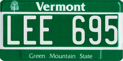 VT license plate LEE695