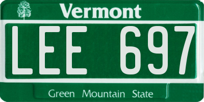 VT license plate LEE697