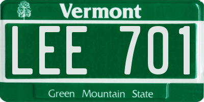 VT license plate LEE701