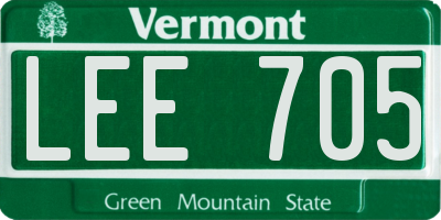 VT license plate LEE705