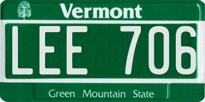 VT license plate LEE706